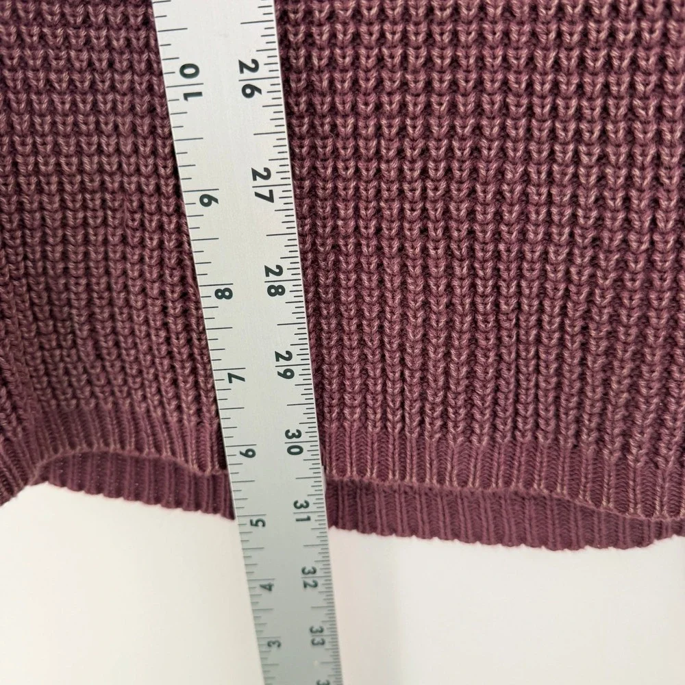 Peruvian Connection Womens XS Mauve 100% Cotton Waffle Knit Boat Neck Sweater